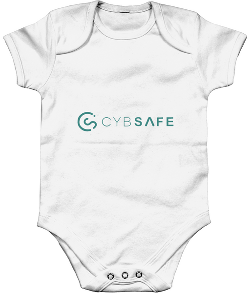 CybSafe Organic Cotton Babygrow - White